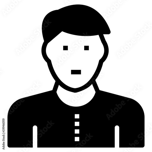 Customer avatar icon in glyph design 