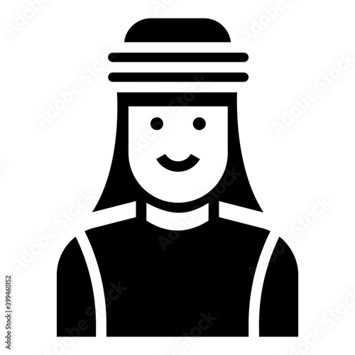 Male urbane icon in solid design 