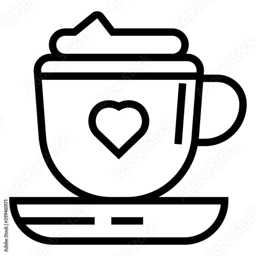 Coffee cup icon in line