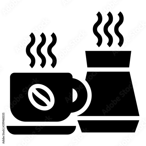 Coffee cup icon in line 