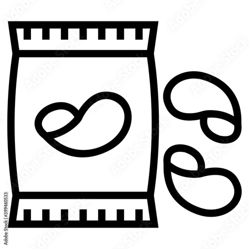 Potato chips line icon design 