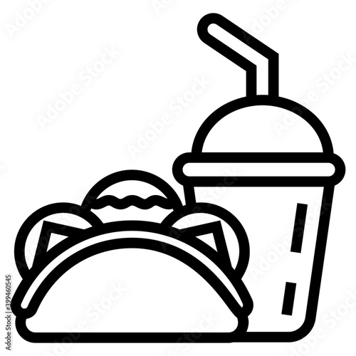 Burrito line icon vector design
