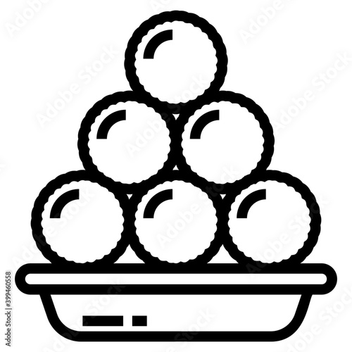 Meatballs in line icon design 