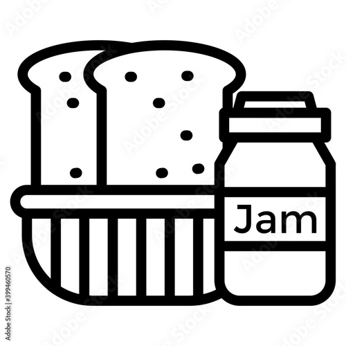 Bread with jam line icon 