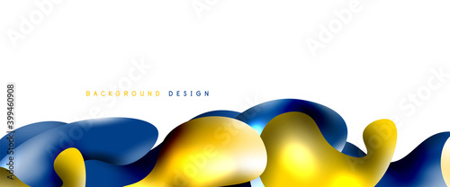 Bubbles abstract background. Liquid splashes on white vector template