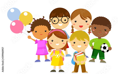 children with balloons