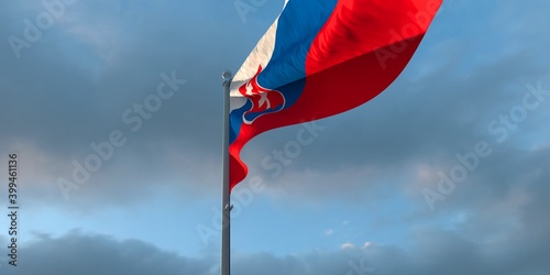 Canvas Print 3d rendering of the national flag of the Slovakia