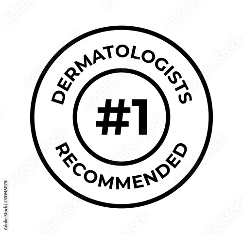 Logo stamp written dermatologists recommended