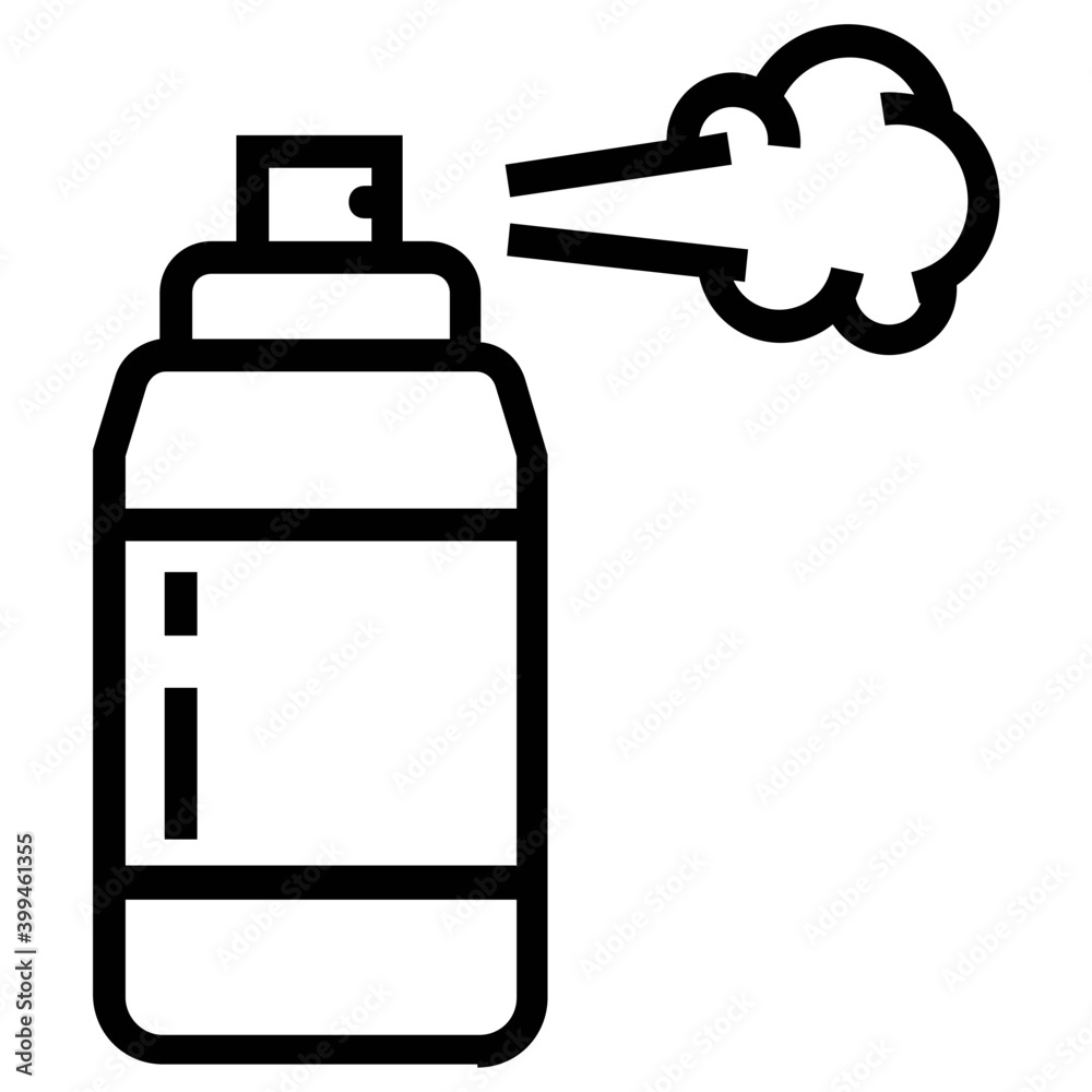 Aerosol spray bottle in line vector Aerosol spray bottle in line vector