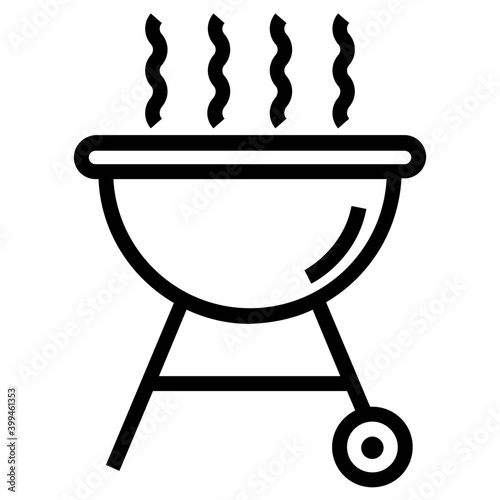 Line design of barbecue pit vector 