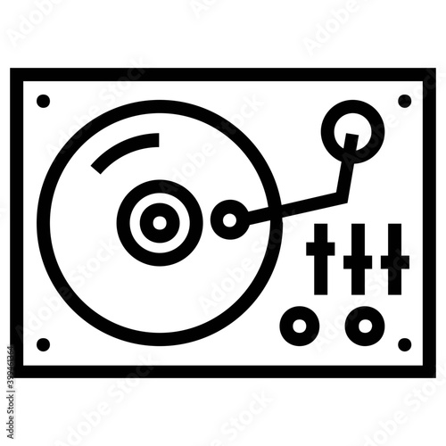 Electronic audio turntable vector design 