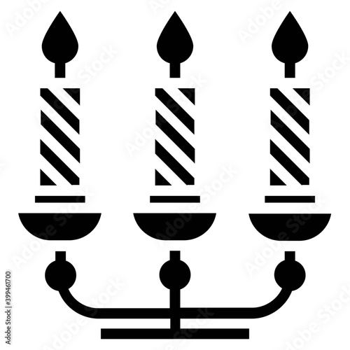 Candle stand vector in solid design 