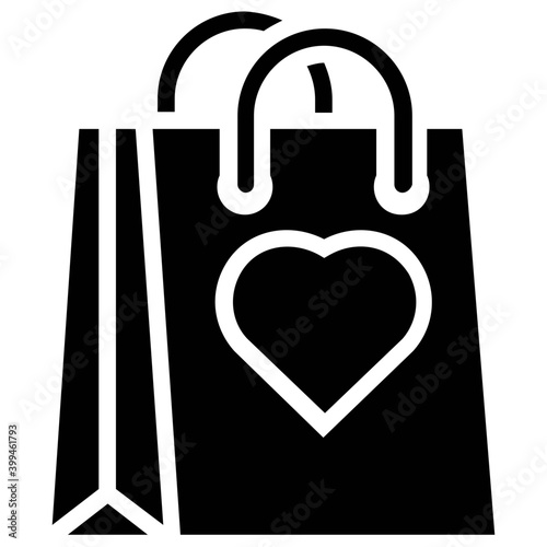 Gift bag vector in solid design 