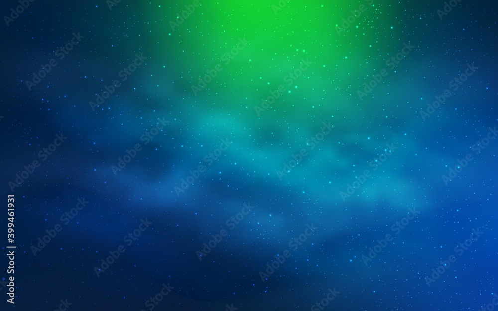 Light Blue, Green vector cover with astronomical stars. Modern abstract illustration with Big Dipper stars. Best design for your ad, poster, banner.