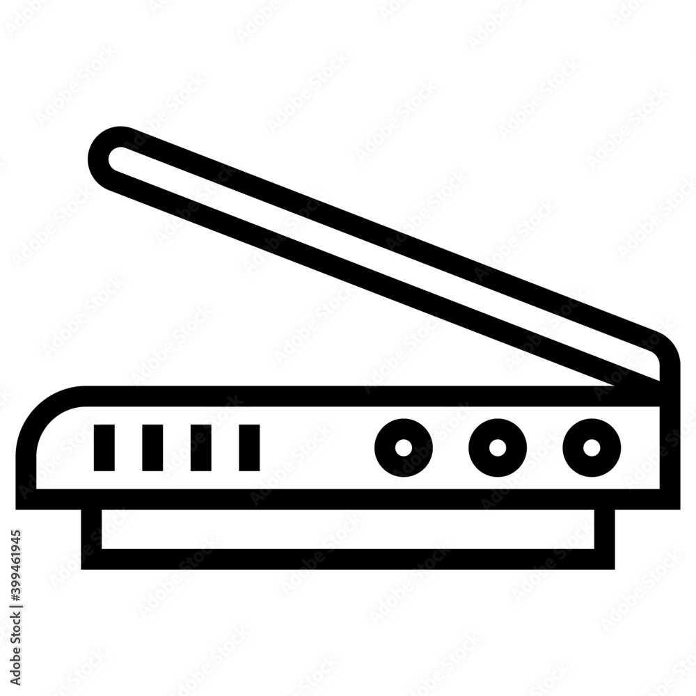 Computer photo scanner in line vector Computer photo scanner in line vector