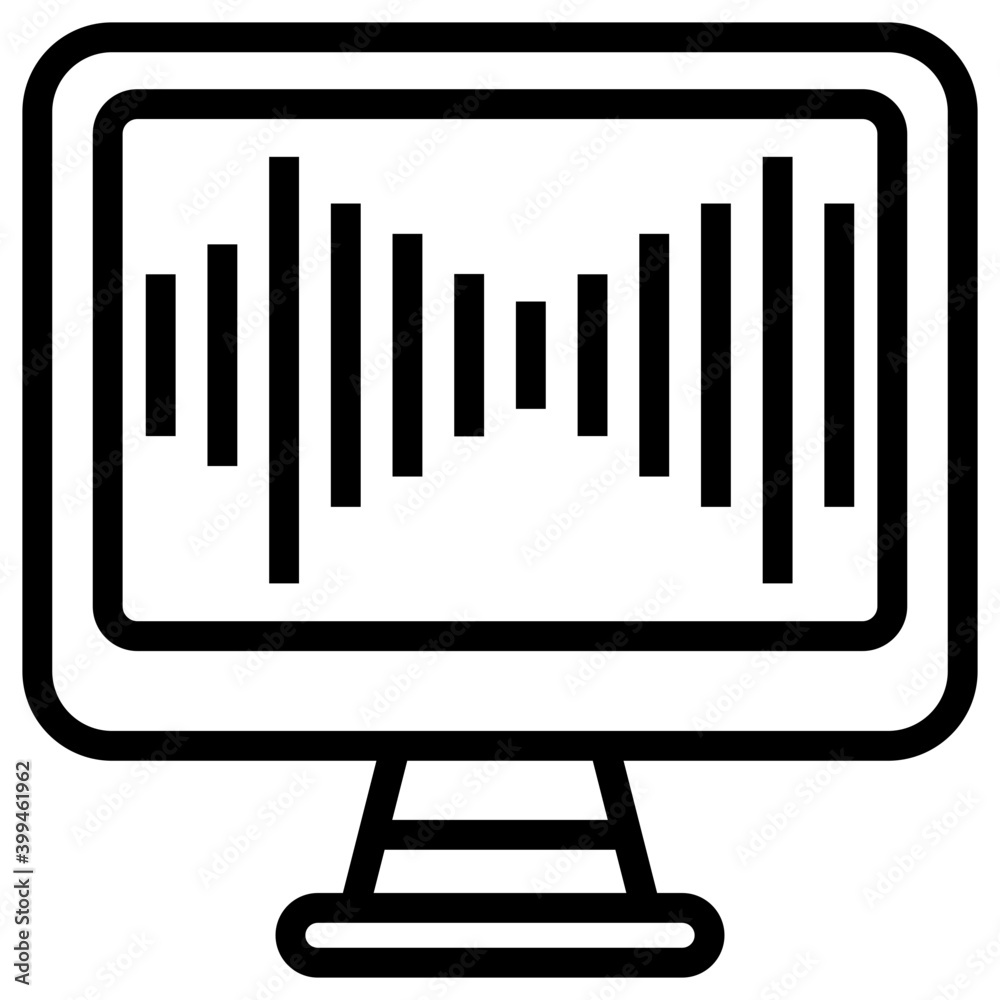 Electronic monitor vector in line design Electronic monitor vector in line design