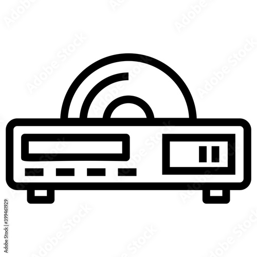 Dvd player vector in line design