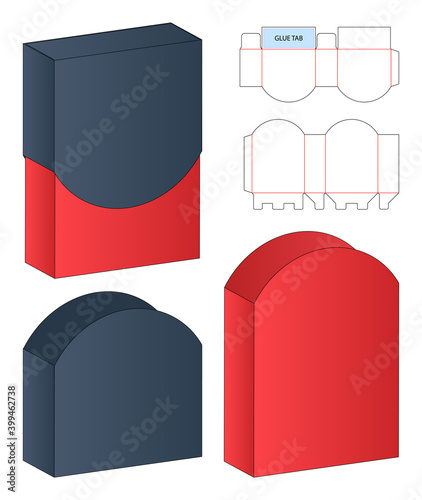 Box packaging die cut template design. 3d mock-up