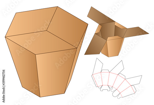 Box packaging die cut template design. 3d mock-up