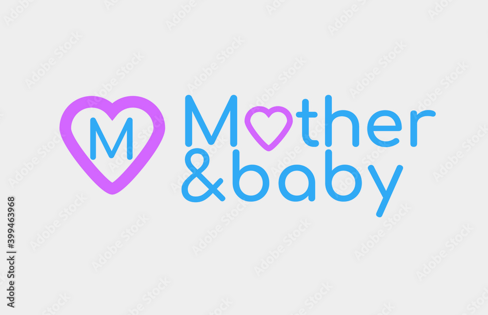 Mother and baby logo. Motherhood logotype