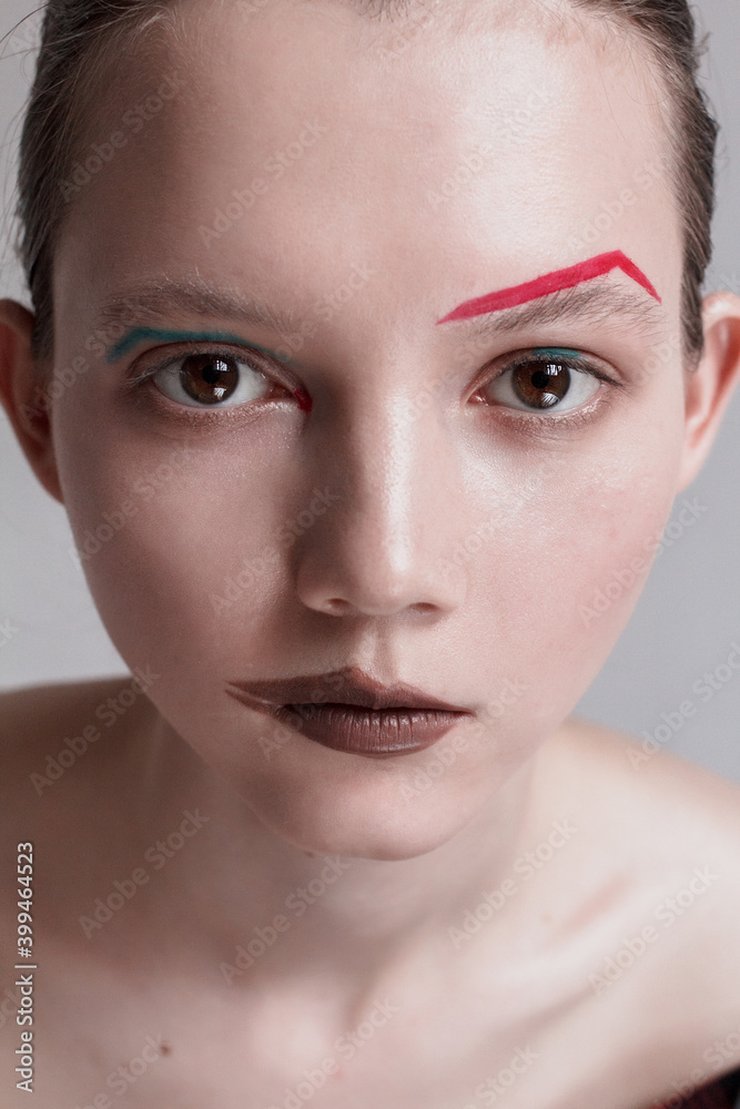 close up portrait of woman witn acting makeup close up portrait of woman witn acting makeup