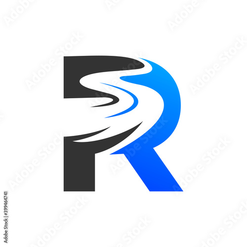 river letter r logo icon