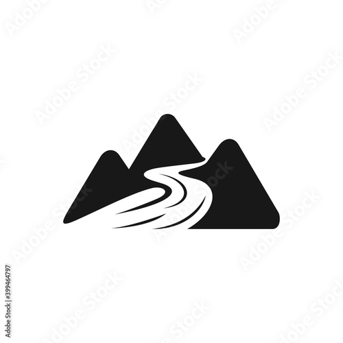 river of mountains logo concept