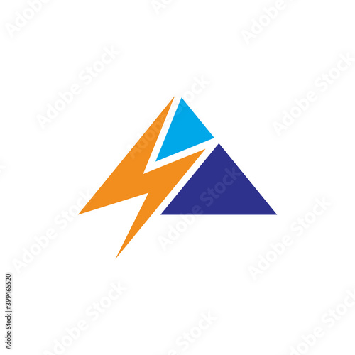 Free Download Mountain thunder simple flat logo concept template - GFXLoad