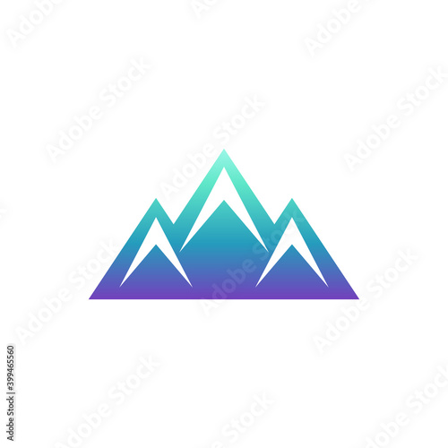 Mountain with three arrows simple flat business logo template