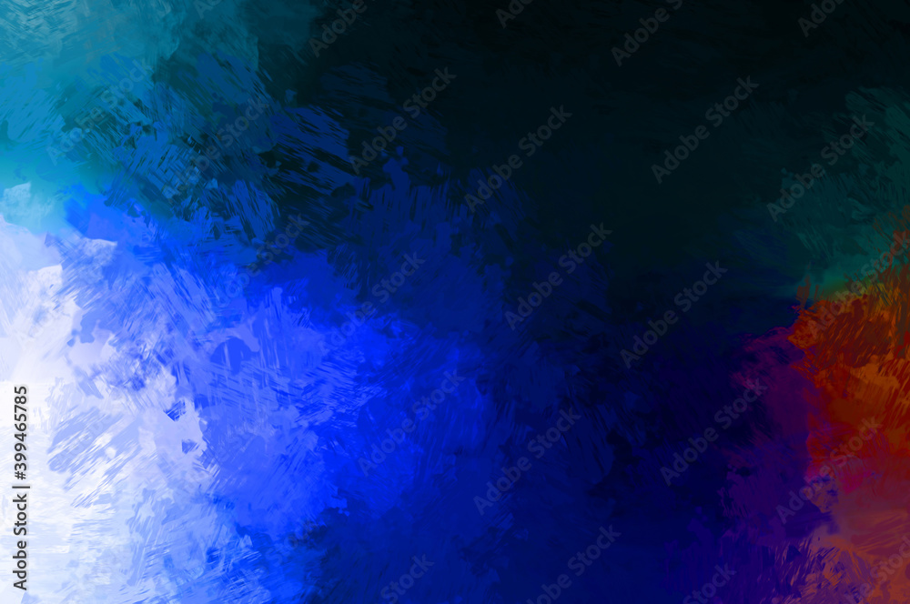 Abstract background of colorful brush strokes. Brushed vibrant wallpaper. Painted artistic creation. Unique and creative illustration.