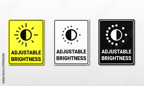 Set of adjustable brightness sign. Illustration vector