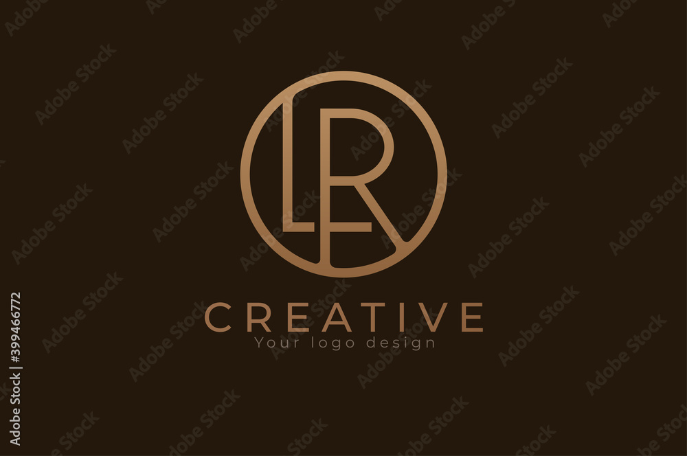 Abstract initial letter L and R logo,usable for branding and business logos, Flat Logo Design Template, vector illustration