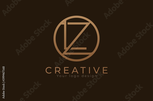 Abstract initial letter L and Z logo,usable for branding and business logos, Flat Logo Design Template, vector illustration