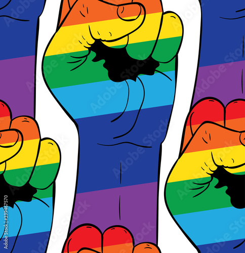 Rainbow clenched fist pattern