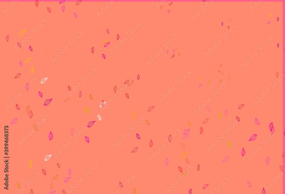 Light Pink, Yellow vector doodle pattern.