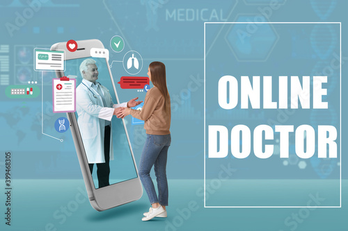 Small mature male doctor wi...