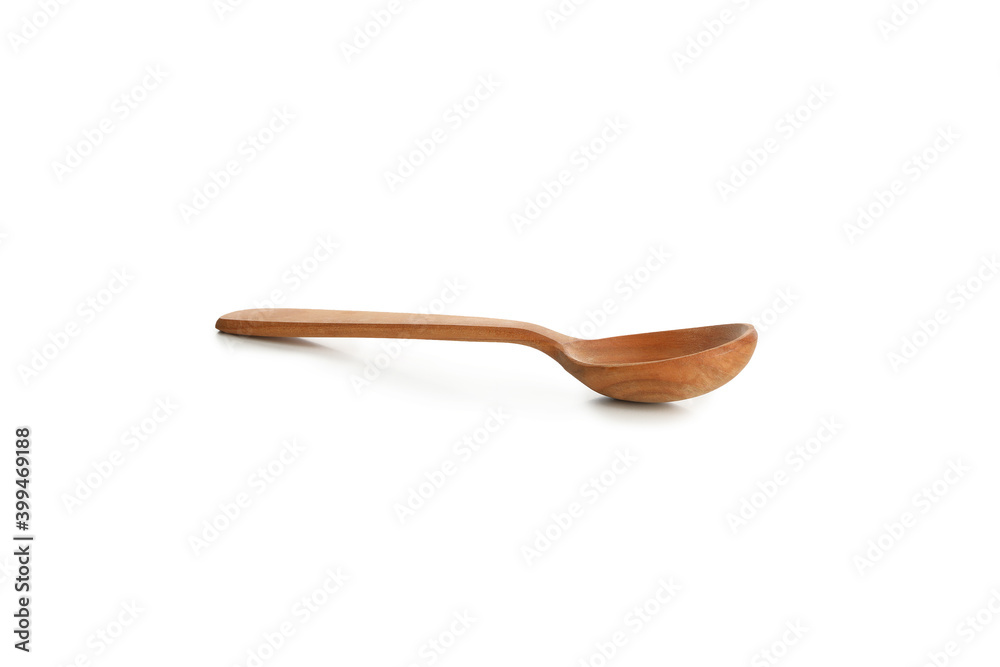 Empty wooden spoon isolated on white background Empty wooden spoon isolated on white background
