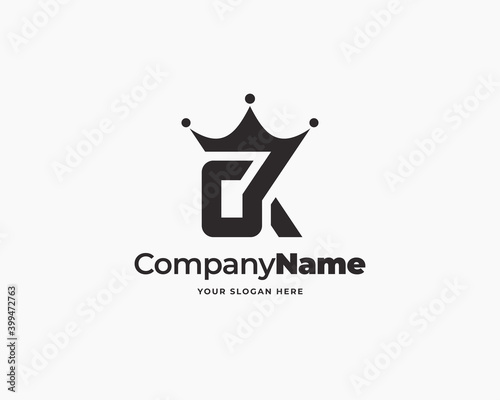 Creative letter CK King logo vector template