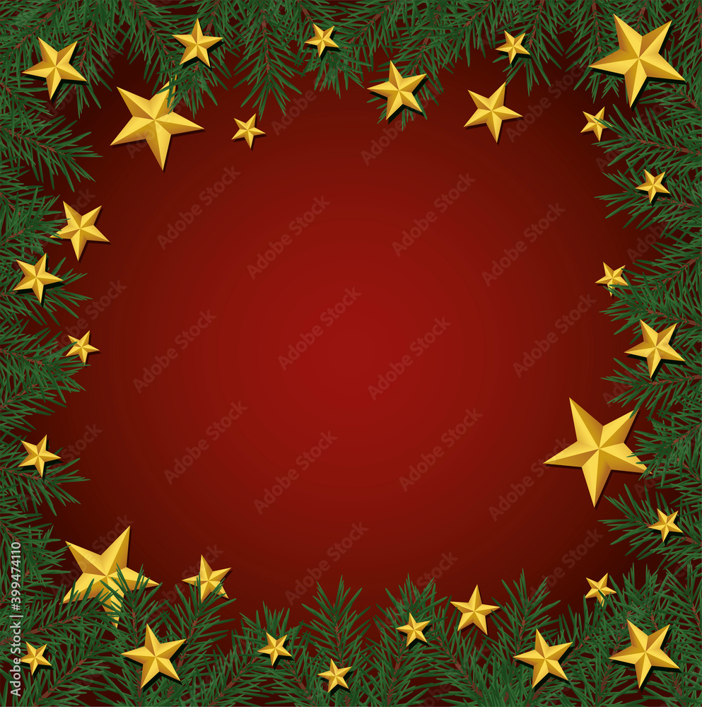 happy merry christmas frame with golden stars happy merry christmas frame with golden stars