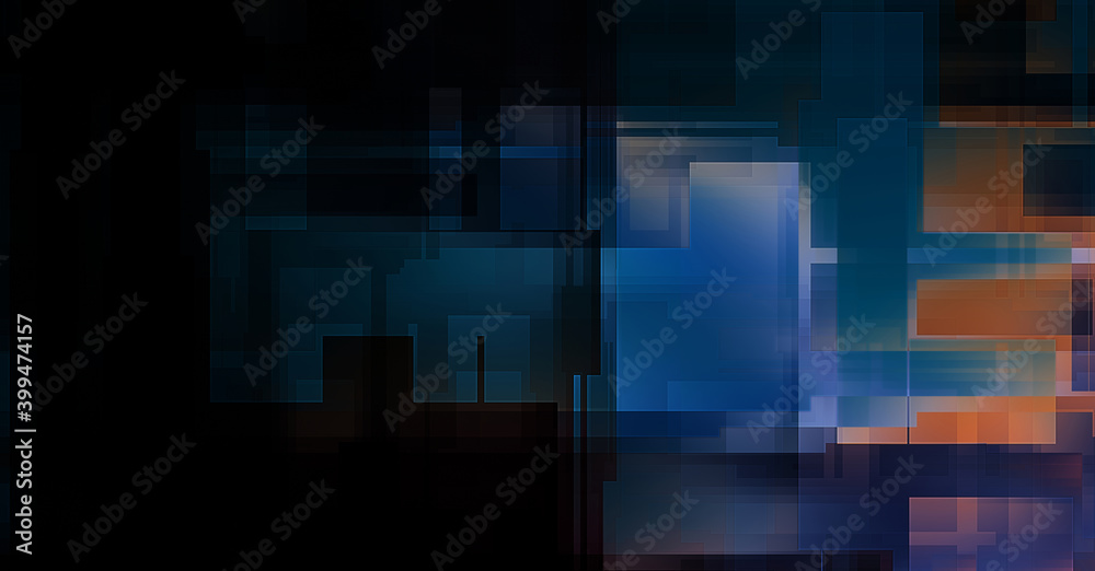 Futuristic abstract geometric wallpaper. Geometrical colorful shapes. Rectangular shapes background. Digital illustration of a tech layout. Futuristic abstract geometric wallpaper. Geometrical colorful shapes. Rectangular shapes background. Digital illustration of a tech layout.