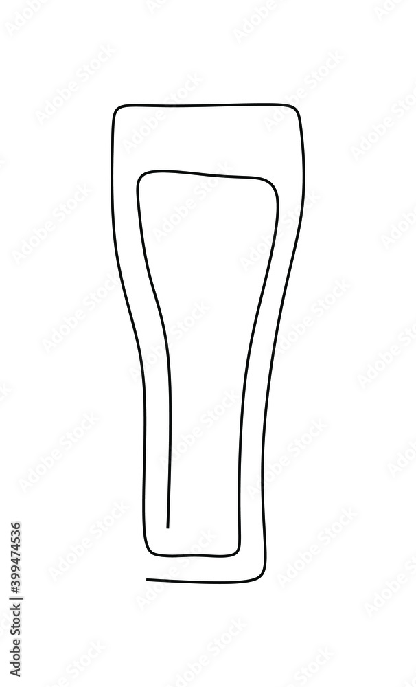 Continuous one line drawing a drinking weizen glass Continuous one line drawing a drinking weizen glass
