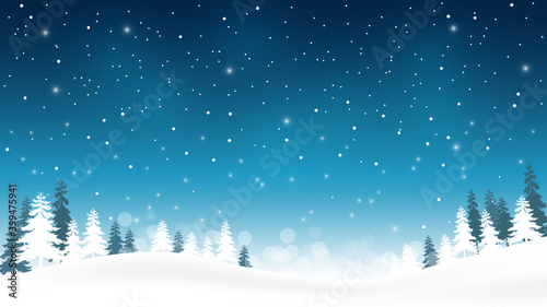Snowflakes on Blue background for Christmas and Happy New Year celebration © Peerachaya