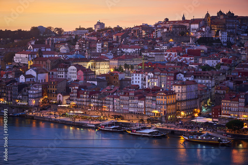 Evening atmosphere in and over Porto