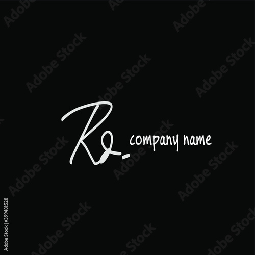 Rd initial handwriting or handwritten logo for identity