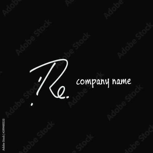Re initial handwriting or handwritten logo for identity