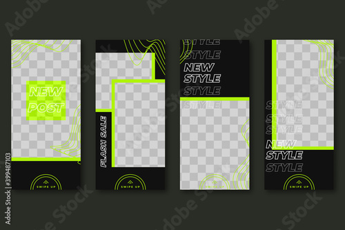 Instagram story collection template Premium Vector