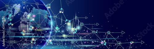 Technology network and global communication concept.