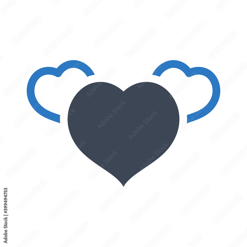 Three hearts icon