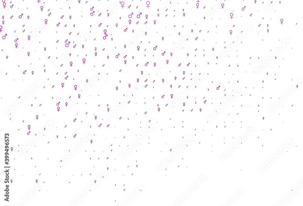 Light pink vector backdrop with gender signs.