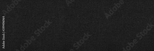 Obraz na płótnie Black abstract background. Black fabric texture background. Wide banner. w salonie